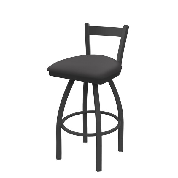 25" Low Back Swivel Counter Stool, Pewter Finish, Canter Storm Seat